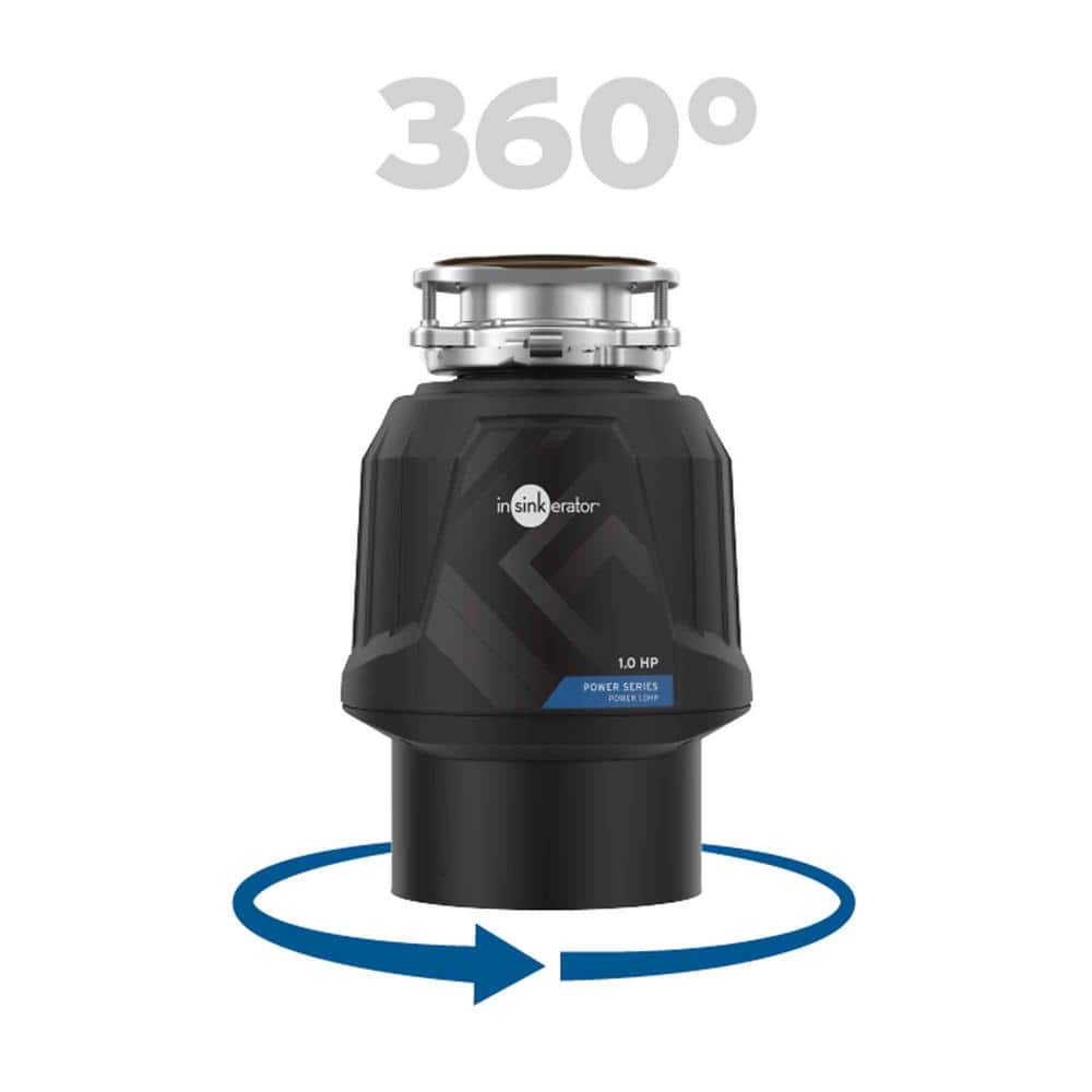 InSinkErator Power 1 HP Black and Silver Continuous Feed Garbage Disposal