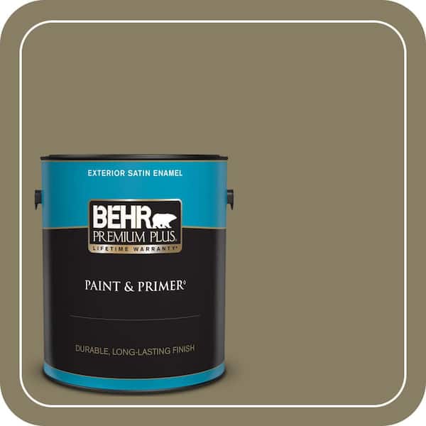 BEHR PREMIUM PLUS 1 gal. #N340-6 Sorrel Leaf Satin Enamel Exterior Paint & Primer