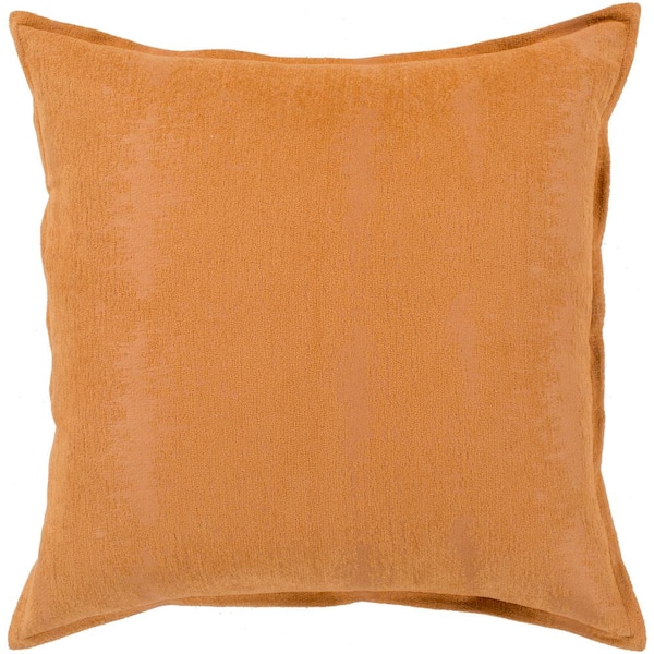 Livabliss Copacete 18 in. x 18 in. Orange Solid Down Standard Throw Pillow