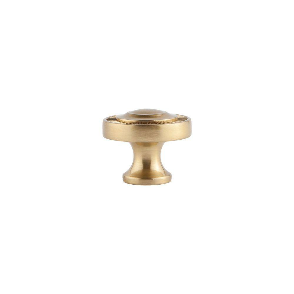 Minted Small Round Satin Brass Knob with Mounting Hardware