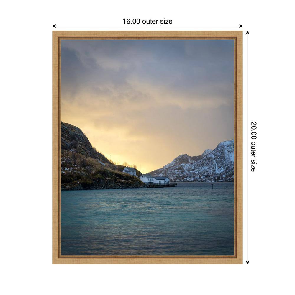 The Morning Glow II Scenic Landscape Canvas Print with Maple Frame