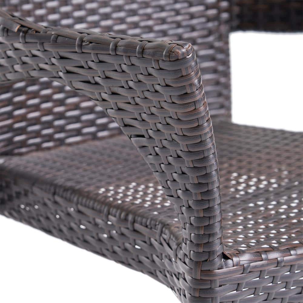 Sandblast Dark Brown and White Acacia Wood 6-Piece Outdoor Dining Set