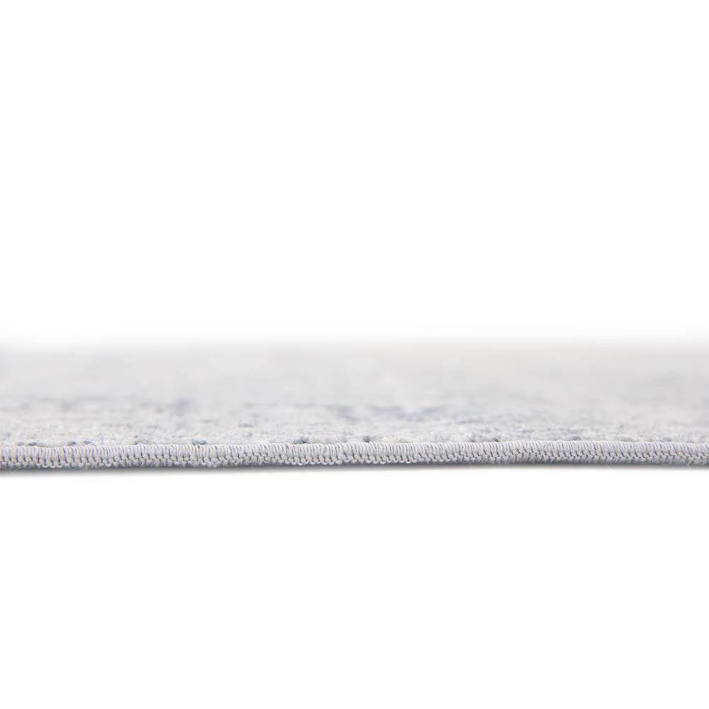 Modern Gray Synthetic 4' x 6' Easy-Care Stain-Resistant Rug