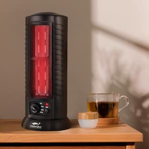 750-Watt/1500-Watt in Oscillating Ceramic Tower Fan Space Heater with Tip-Over Safety Switch and Handle