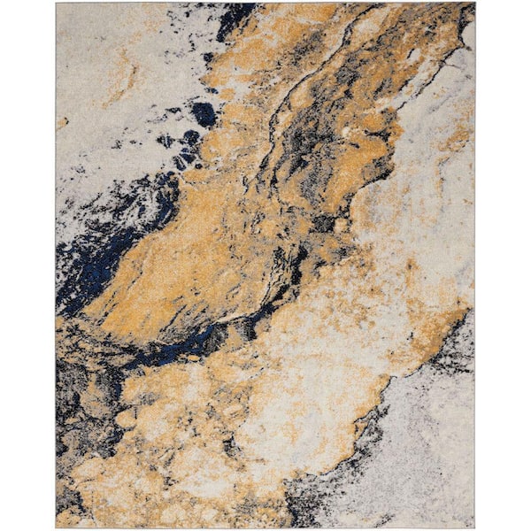 Nourison Passion Ivory Multicolor 8 ft. x 10 ft. Abstract Contemporary Area Rug