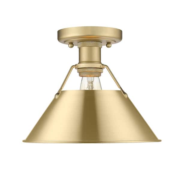 Golden Lighting Orwell 10 in. 1-Light Brushed Champagne Bronze Flush Mount