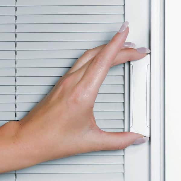 72 in. x 80 in. Primed Steel Left-Hand Inswing Full Lite Active/Stationary Patio Door w/Internal Blinds