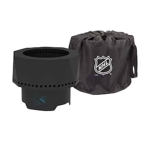 The Ridge NHL 15.7 in. x 12.5 in. Round Steel Wood Pellet Portable Fire Pit - San Jose Sharks