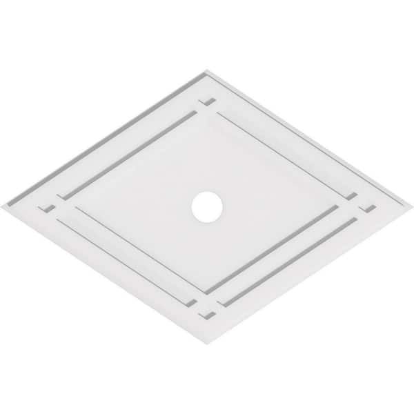 Ekena Millwork 40 in. W x 26-5/8 in. H x 3 in. ID x 1 in. P Diamond Architectural Grade PVC Contemporary Ceiling Medallion