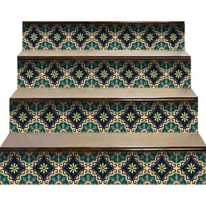 Agean Blue and Green 4 in. x 4 in. Vinyl Peel and Stick Tile (2.64 sq.ft./pack)