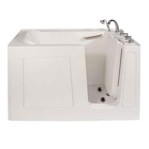 Homeward Bath Avora Bath 60 in. x 30 in. Whirlpool and Air Bath Walk-In Bathtub in White with Wet and Dry Vibration Jets, Right Drain