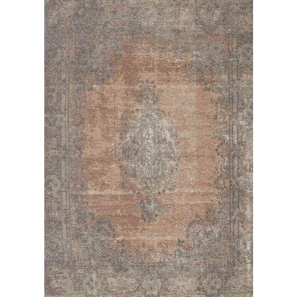5 ft.  x 8 ft.  Gray And Pink Medallion Area Rug