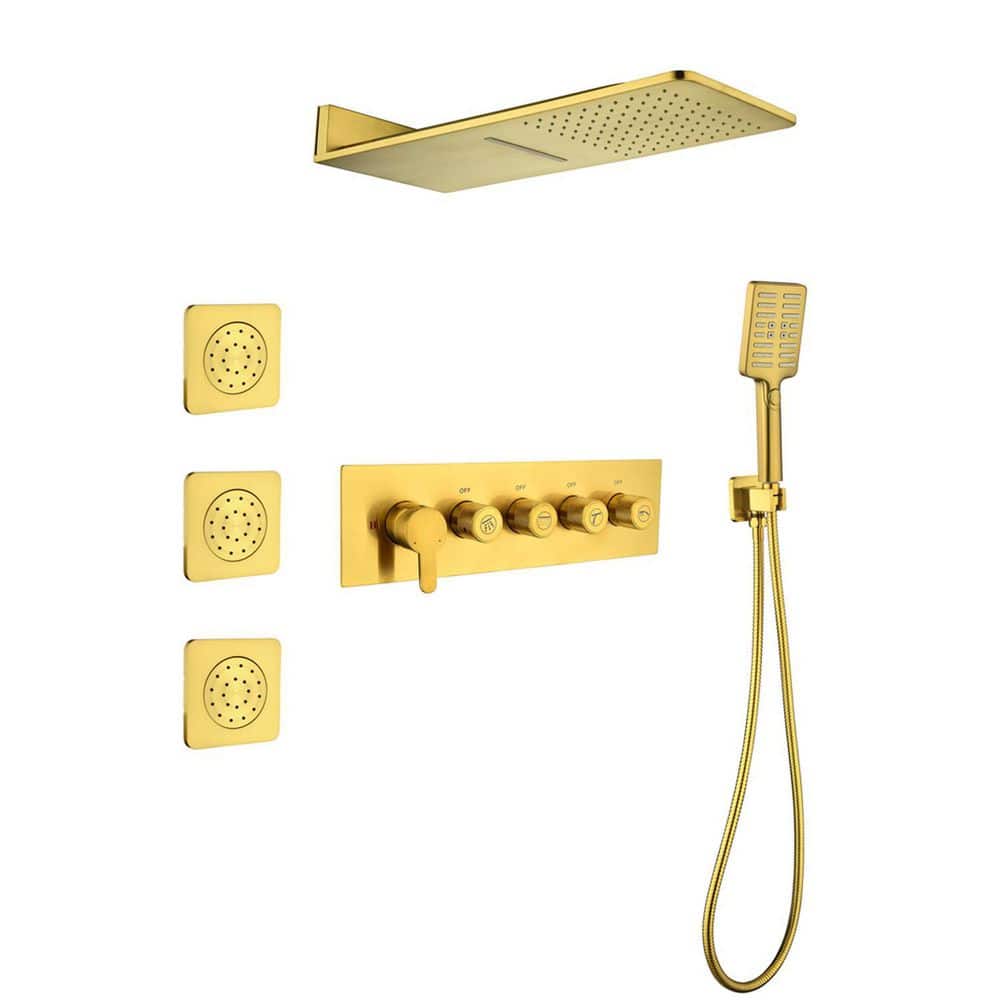 GIVING TREE 10 in. 3Jet Mixer Shower System Combo Set Wall Mount