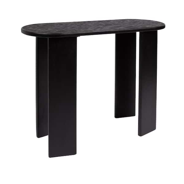 Yesenia 36 in. Black Capsule Oval Wood Console Table