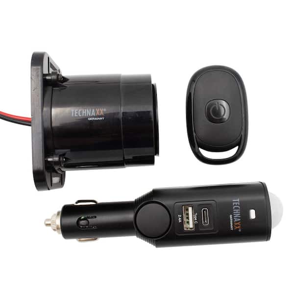 Technaxx Pro Rechargeable Universal Car Alarm with Siren and Remote