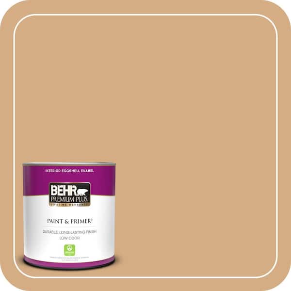 BEHR PREMIUM PLUS 1 qt. #BXC-67 Santa Fe Tan Eggshell Enamel Low Odor Interior Paint & Primer