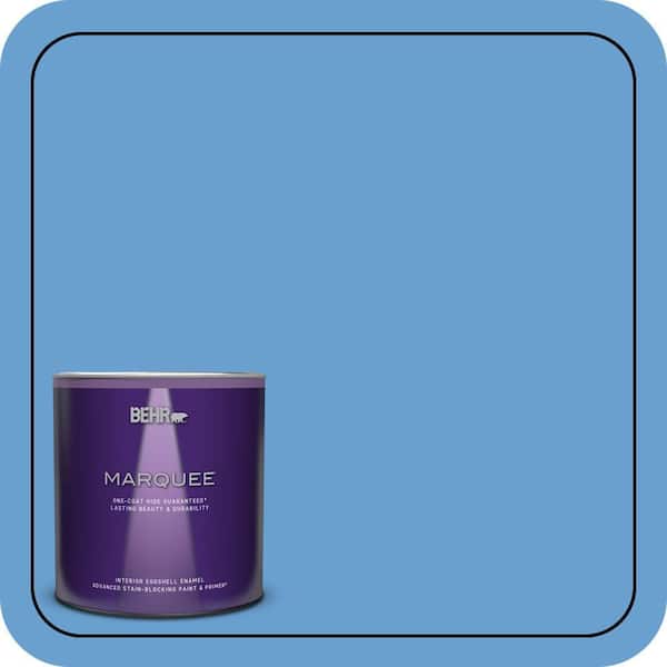 BEHR MARQUEE 1 qt. #P520-4 Cornflower Eggshell Enamel Interior Paint & Primer