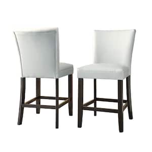 24 in. Matinee White Counter Chair (Set of 2)