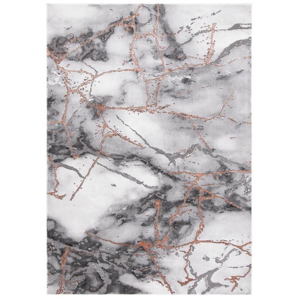 SAFAVIEH Craft Gray/Brown Doormat 2 ft. x 4 ft. Distressed Abstract Area Rug