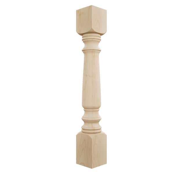 5 in. x 5 in. x 35-1/2 in. Unfinished Alder Legacy Tapered Cabinet Column
