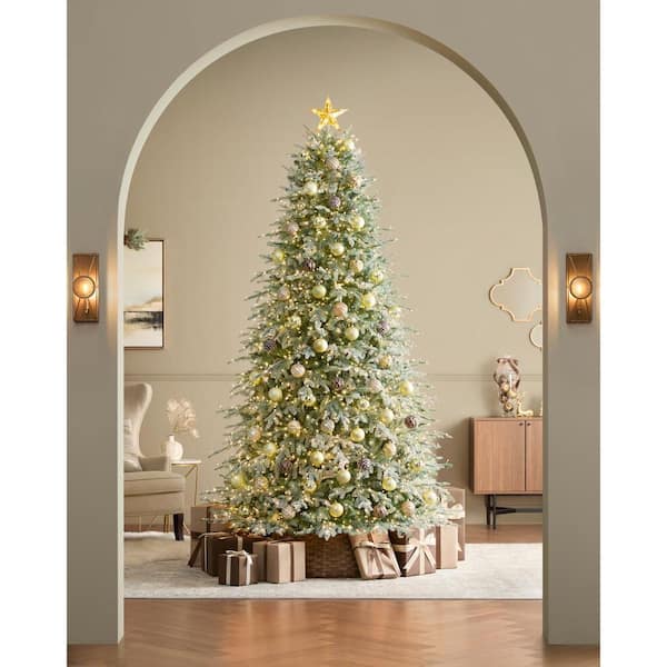 9 ft. Grand Duchess Twinkling Balsam Fir Flocked LED Pre-Lit Artificial Christmas Tree