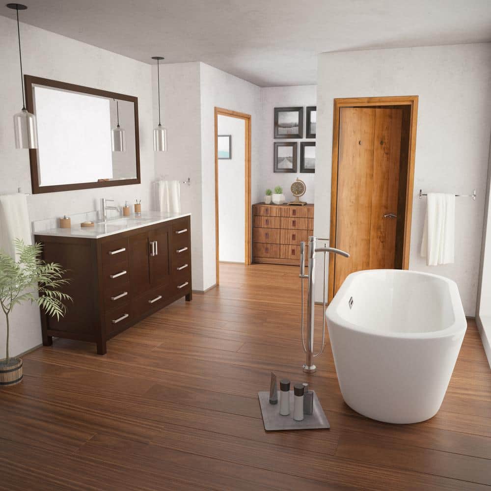 Sheffield Espresso Solid Wood 59" Single Freestanding Vanity Base