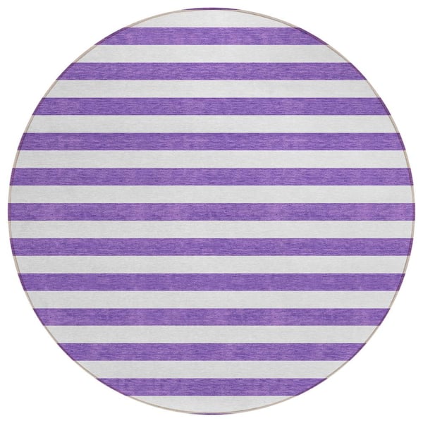 Addison Rugs Chantille ACN528 Purple 8 ft. x 8 ft. Round Machine Washable Indoor/Outdoor Geometric Area Rug