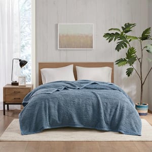 Burlington Blue Polyester King Blanket