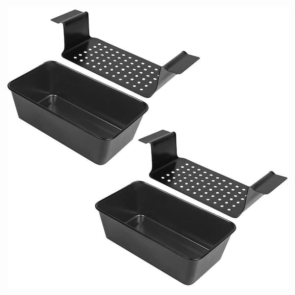 2 Pack Nonstick Carbon Steel Meatloaf Pan with Drip Tray Gray Oven Safe Grease Drain Bakeware with Rack