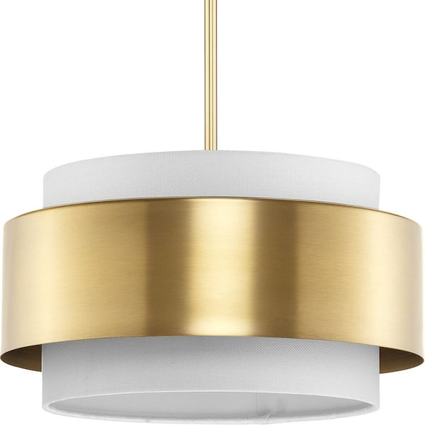 Progress Lighting Silva 3-Light Brushed Nickel Modern/Contemporary Drum Medium Hanging Pendant Light