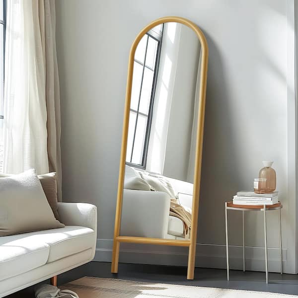 Dovelina 21 in. W. x 64 in. H Ladder Arched Wood Gold Framed