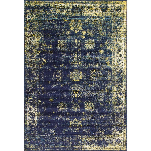 Unique Loom Sofia Casino Navy Blue 6' 0 x 9' 0 Area Rug