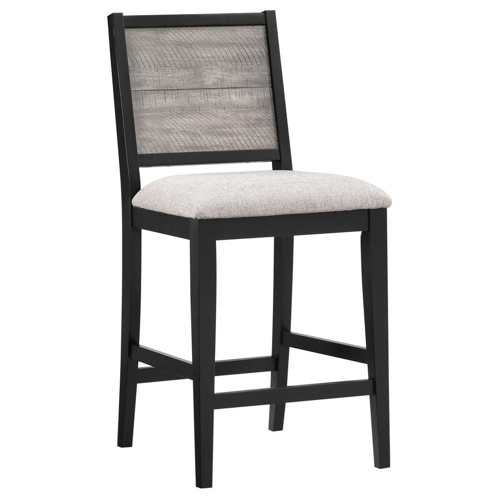 Elodie Gray Upholstered Counter Height Dining Chair with Wood Frame