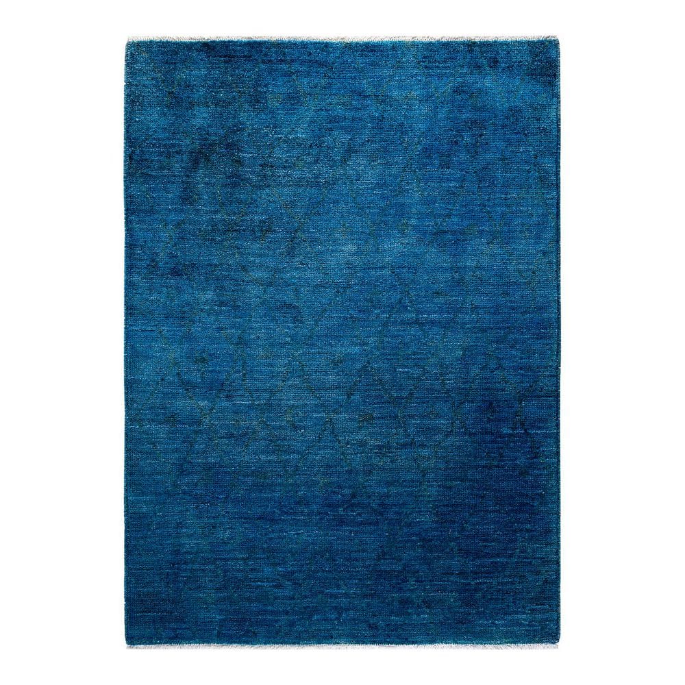 Overdyed Blue 4 ft. 3 in. x 5 ft. 9 in. Wool Indoor Area Rug price history on PriceWatchPro