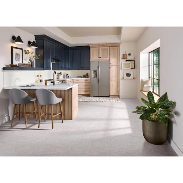 TrafficMaster Sandy Brown Stone 3 mil x 12 in. W x 12 in. L Peel