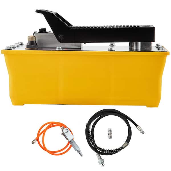 Air Hydraulic Pump, 10,000 PSI Hydraulic Foot Pump, 0.6 Gal. Reservoir Foot Operated Air/Hydraulic Pump, with Hose