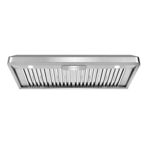 48 in. Convertible Under Cabinet Range Hood in Stainless Steel with Push Button Control, LED Light and Permanent Filters