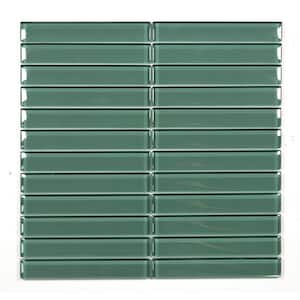 Flowing Green 12 in. x 12 in. Glossy Glass Mosaic Wall Tile (10 sq. ft./Case)