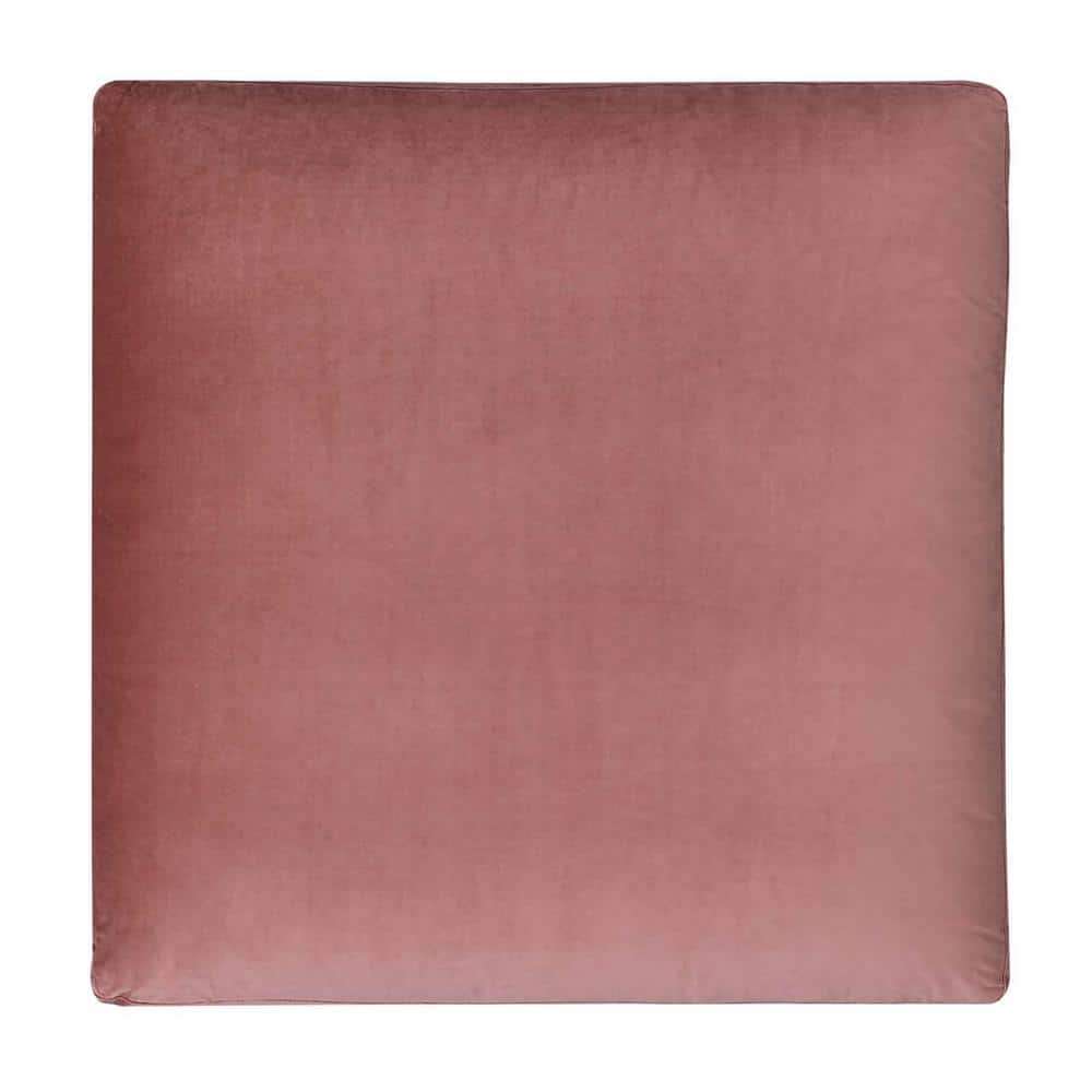 Dusty Rose Performance Velvet Overstuffed Ottoman 40"