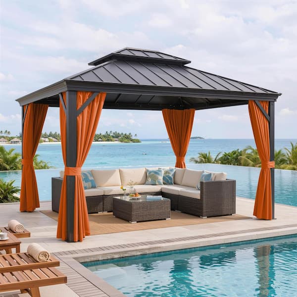 10 x 13 sun shelter with netting wilson and fisher Outsunny 10' 13' Patio Gazebo Curtains for Backyard Khaki Sit outside and take in the summer with Outsunnys fast and portable line of soft Gazebos for sale in Hudson,