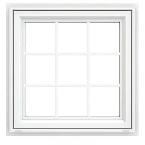 35.5 in. x 35.5 in. V-4500 Series White Vinyl Awning Window with Colonial Grids/Grilles