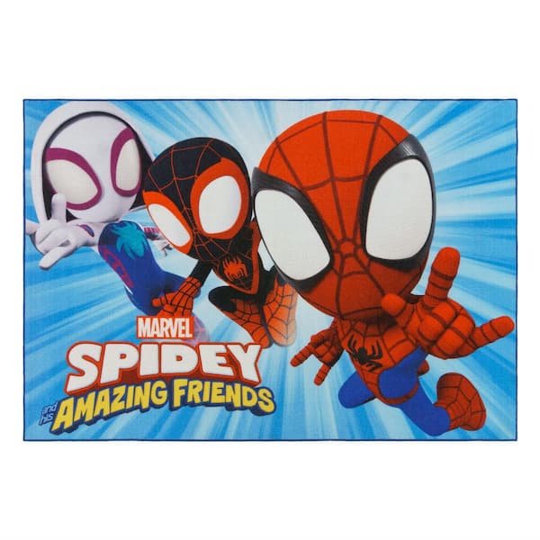 Marvel Spiderman & Friends Multi-Colored 5 ft. x 7 ft. Indoor Polyester  Area Rug 19431 - The Home Depot