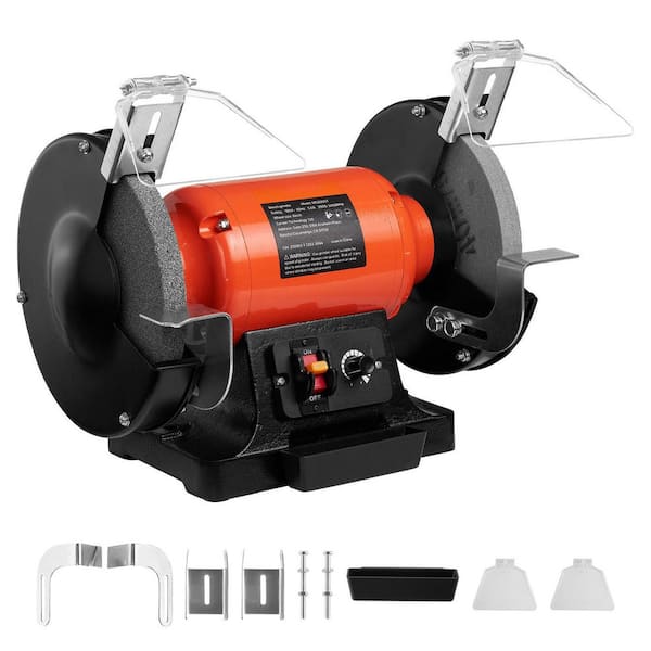 8 in. Variable Speed Bench Grinder, 2000-3450RPM Table Grinder with 550W Induction Motor, 36/60-Grit Grinding Wheels