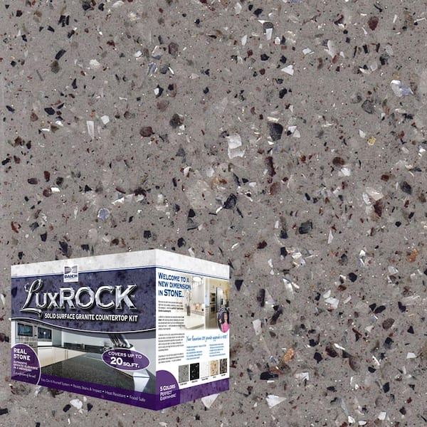 DAICH LuxROCK Solid Surface Granite Countertop Kit 20 sq. ft. Crystal Quartz