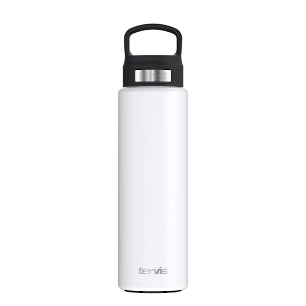 24 oz Tervis Tumbler Insulated Water Bottle Clear Plastic Gray Lid