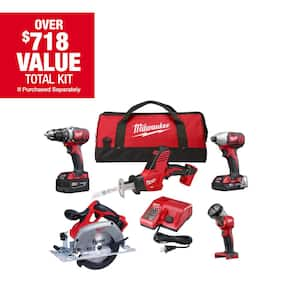 Milwaukee m18 5 piece combo kit sale