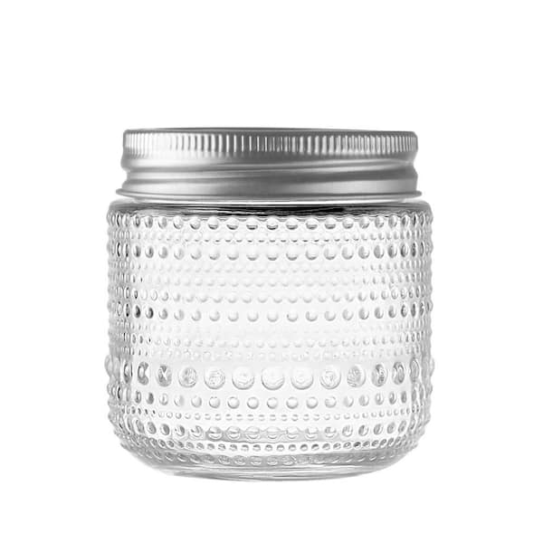 12-Pack 8 oz. Mason Jars, Vintage Small Glass Canning Jars with Silver Metal Lids for Storing, Pickling, Honey