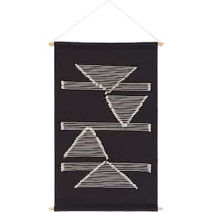 Atley 24 in. x 36 in. Black Wall Hanging