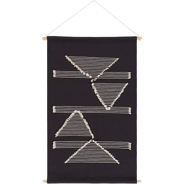 Livabliss Atley 24 in. x 36 in. Black Wall Hanging