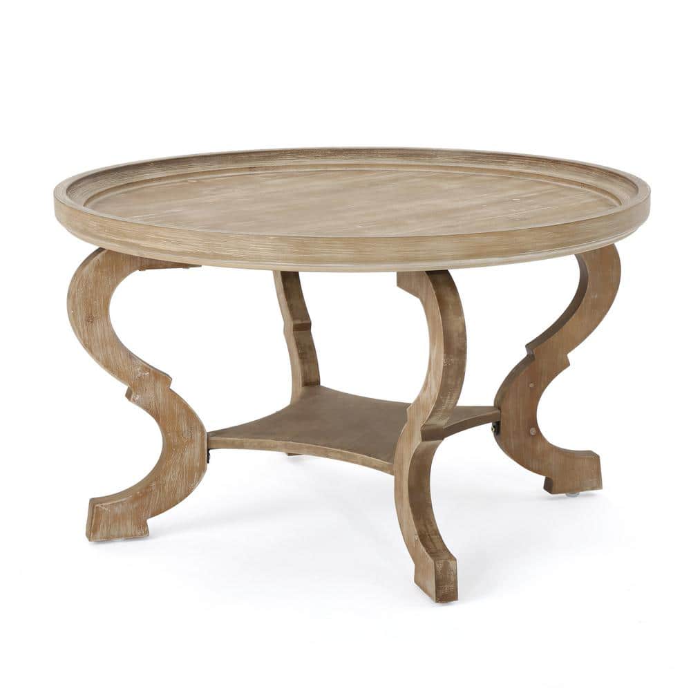 Shelton Nature-Inspired Round Faux Wood Coffee Table